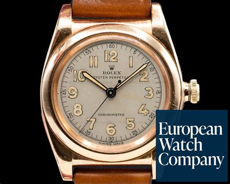 Rolex Oyster Perpetual Bubbleback 14k Rose Gold 32mm Circa 